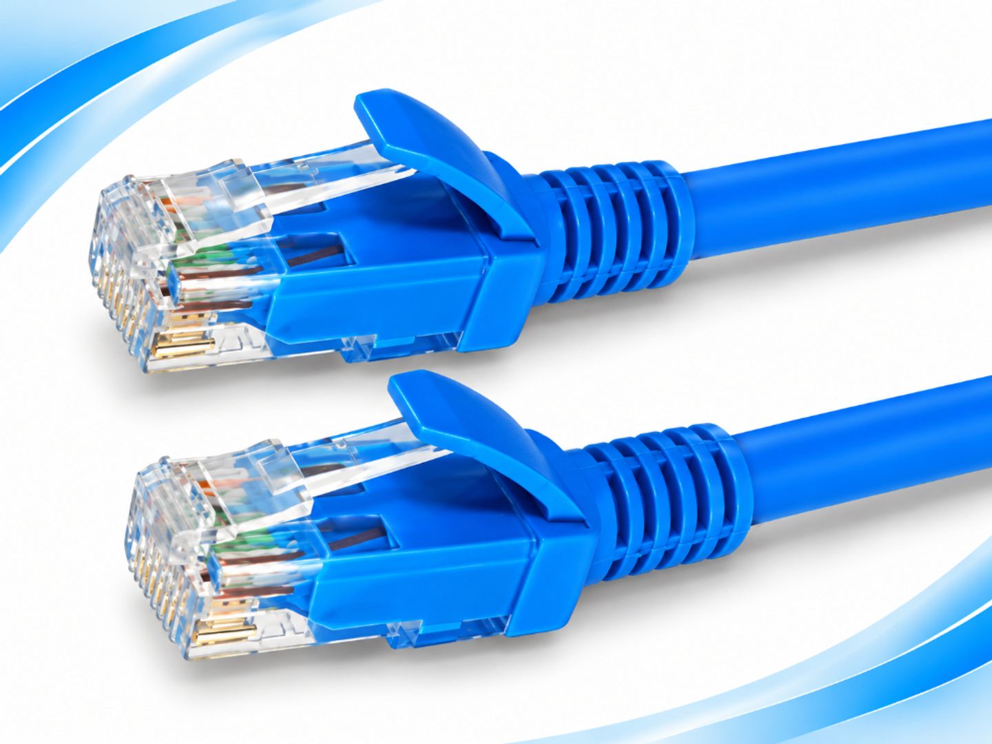 CABLE DE RED ETHERNET AZUL CON CONECTORES RJ45