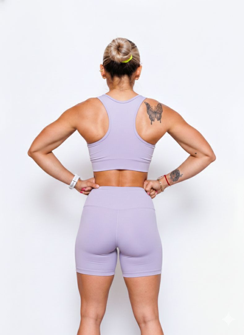 Conjunto top + short tiro alto