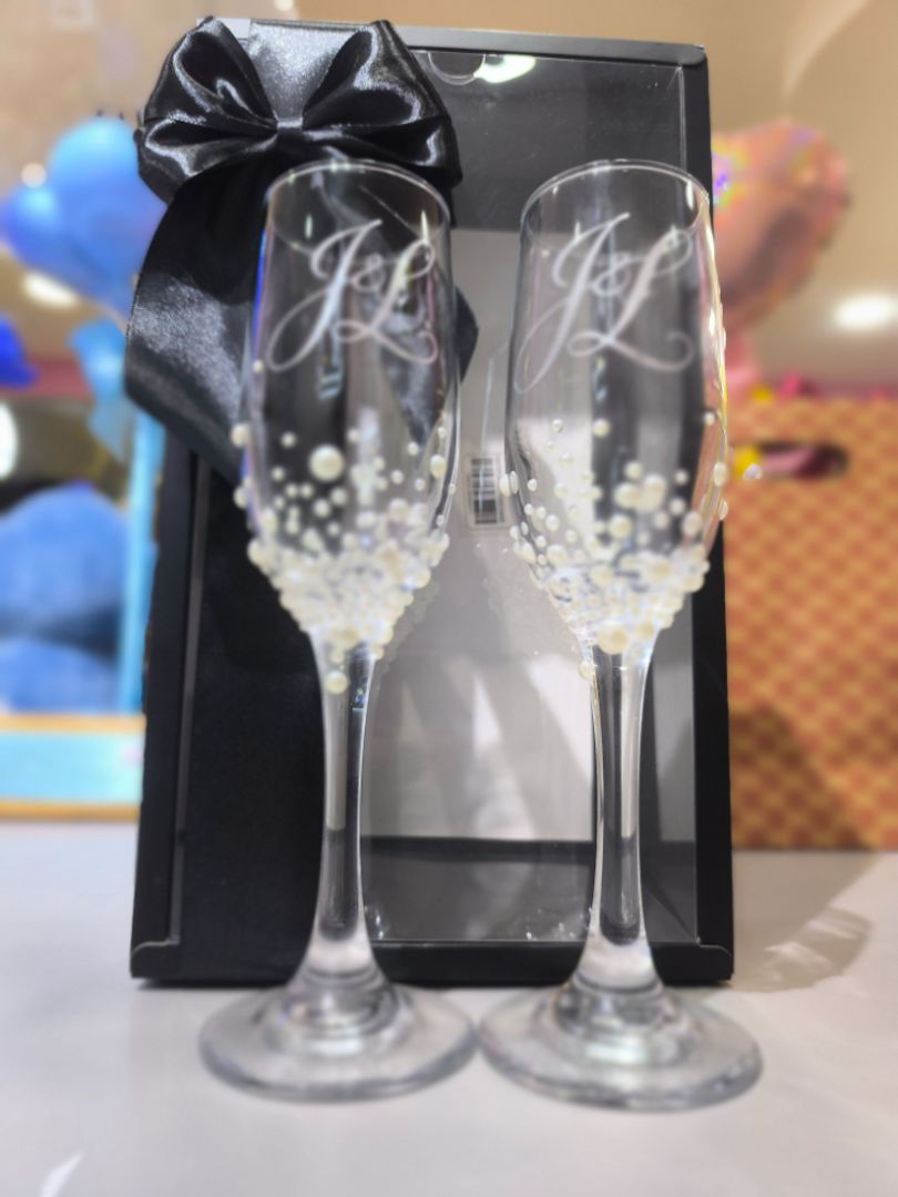 COPAS DE BODA DECORADAS 