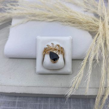 Imagen del producto Anillo, negro, oro rosa, covergold 