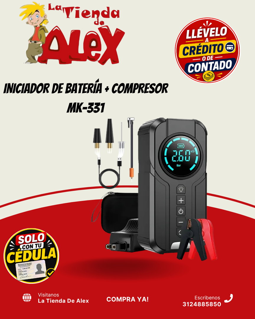 INICIADOR DE BATERÍA + COMPRESOR MK-331