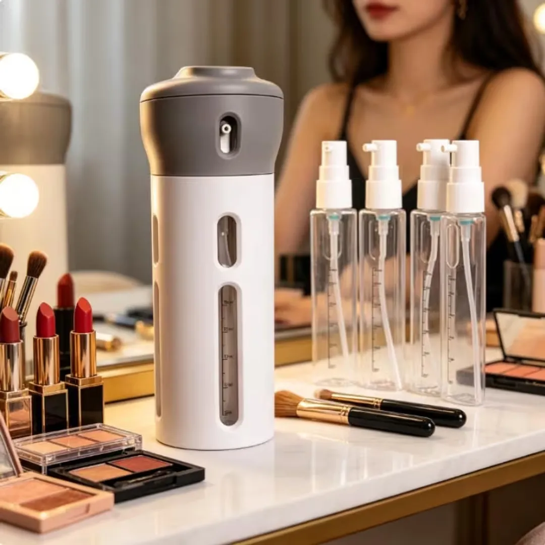 SET DE BOTELLAS DISPENSADORAS PARA VIAJE X4 TARROS VIAJES GYM