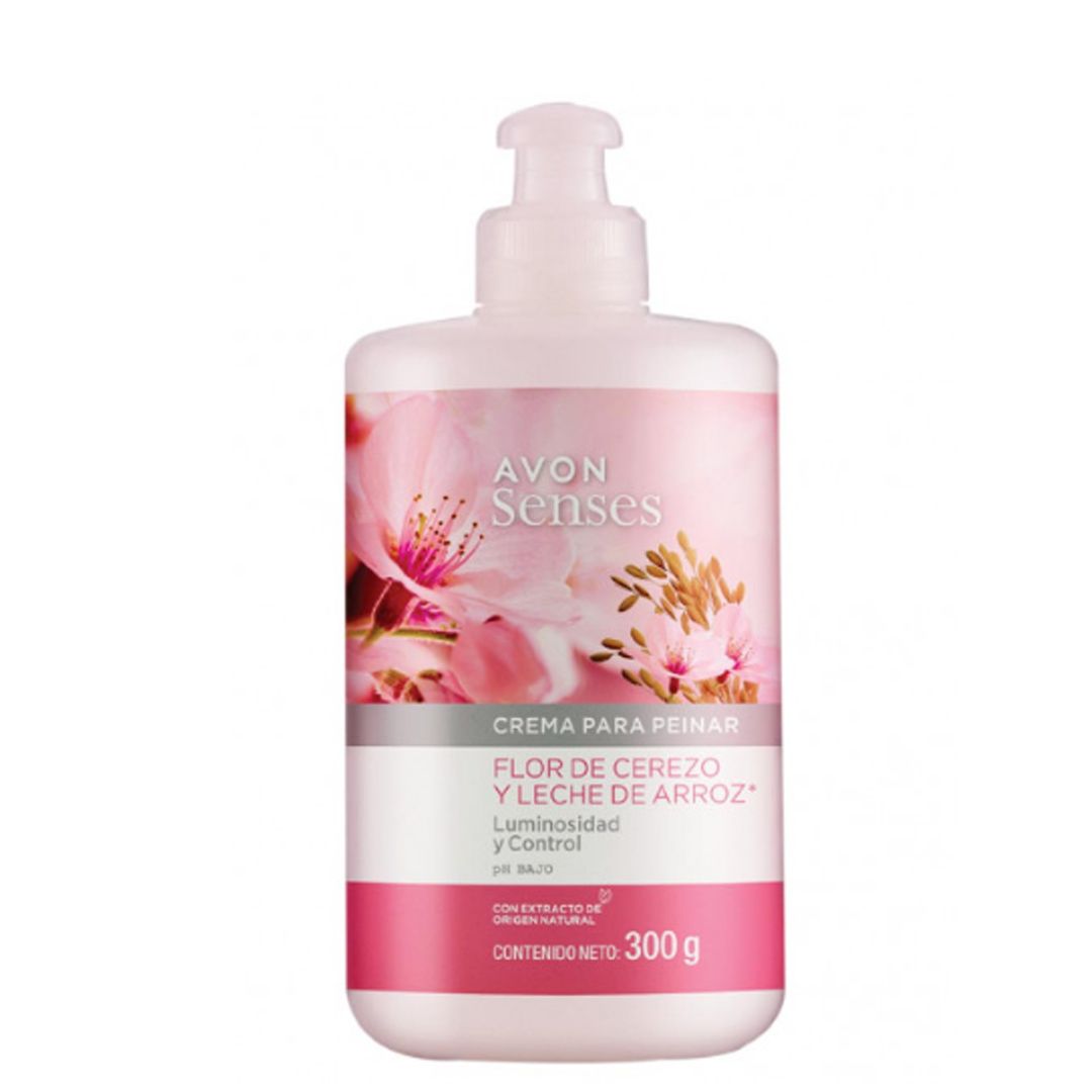 AVON SENSES CREMA PARA PEINAR FLOR DE CEREZO Y LECHE DE ARROZ 300 G