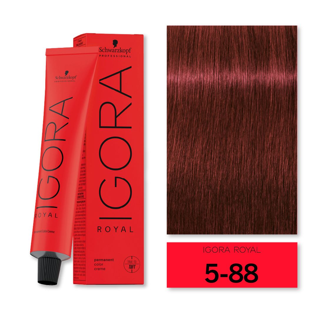 TINTE IGORA ROYAL CASTAÑO CLARO ROJO INTENSO  5-88