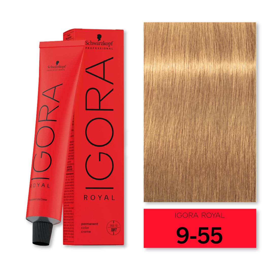 TINTE IGORA ROYAL RUBIO MUY CLARO DORADO INTENSO 9-55
