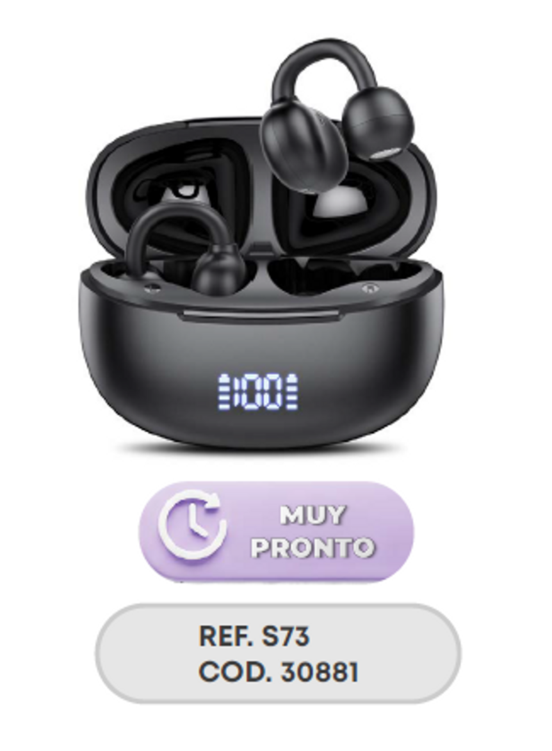 AUDÍFONOS TWS OPEN EAR CLIP LCD - S73