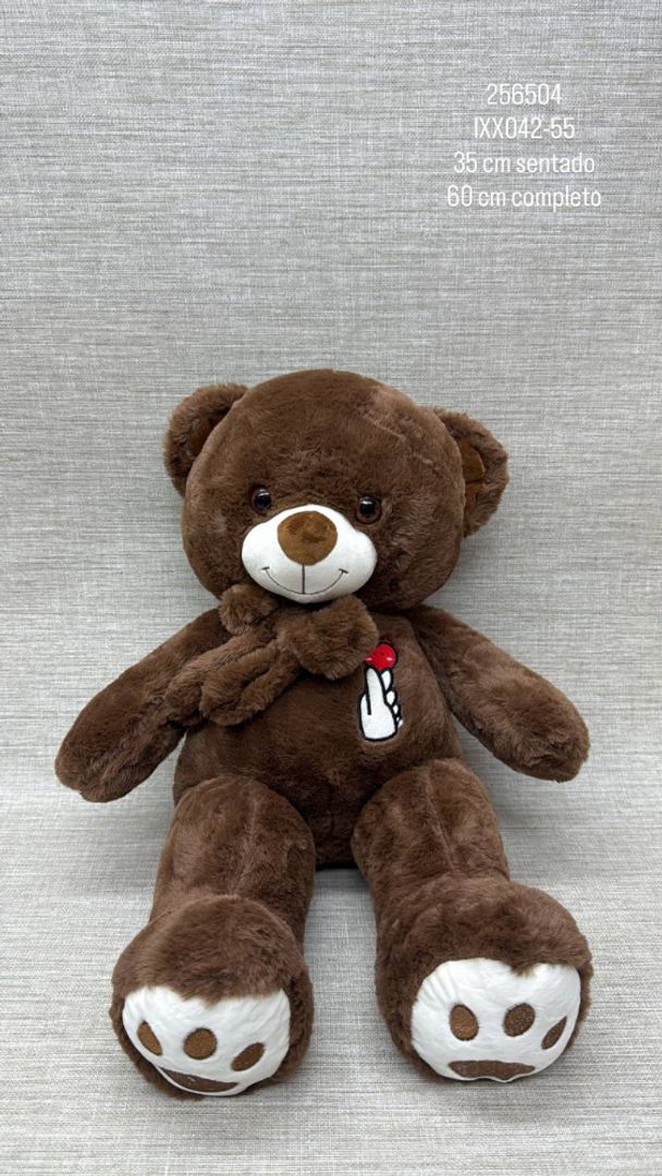 OSO PATAS LARGAS MOÑO CORAZÓN 60 CM