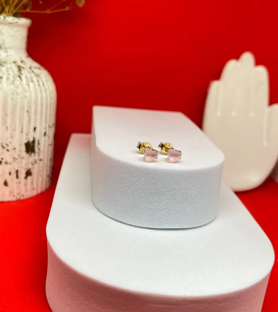 Topos corazon rosados 4mm 