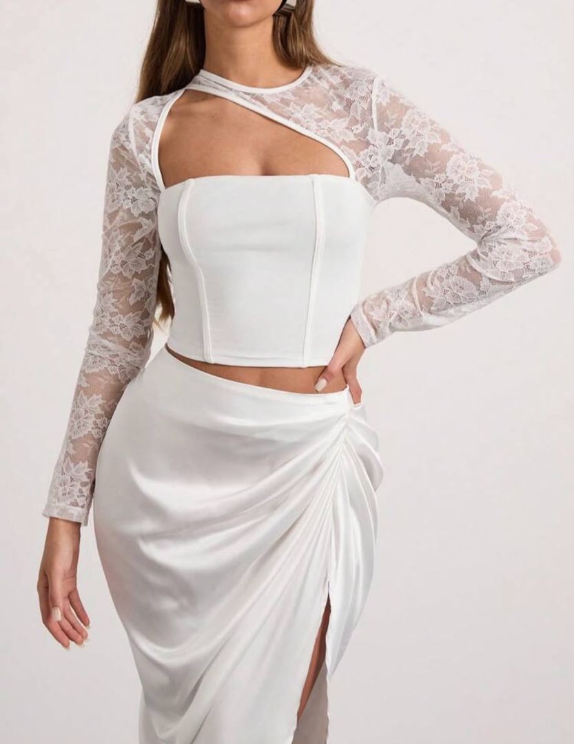 BLUSA CON ENCAJE TALLA M