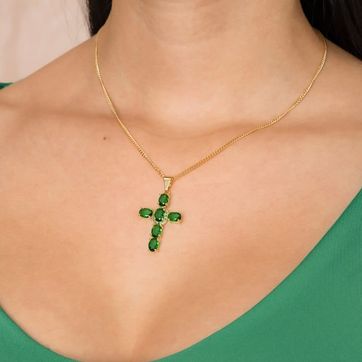 Imagen del producto Cadena cubana dije cruz verde