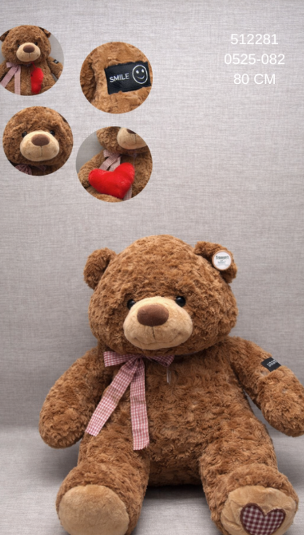 OSO CHURCO CAFÉ CON CORAZÓN 80 CM