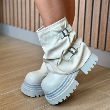 BOTAS BEIGE DENIM  - imagen 1