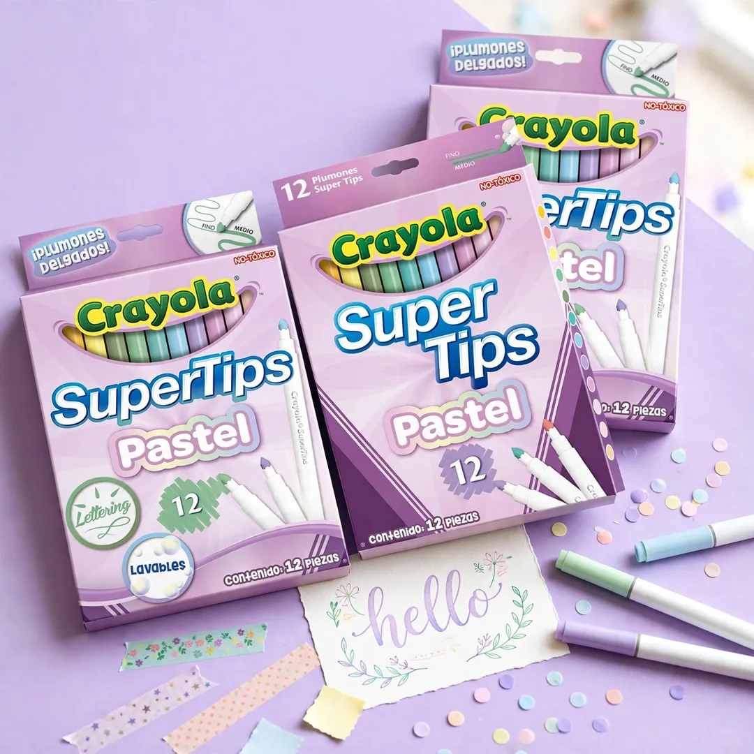 MARCADORES SUPERTIPS PASTELES X12