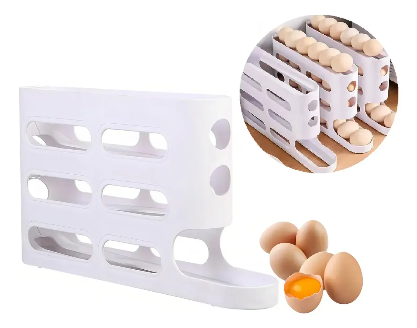 ORGANIZADOR DISPENSADOR DE HUEVOS TIPO ZIGZAG