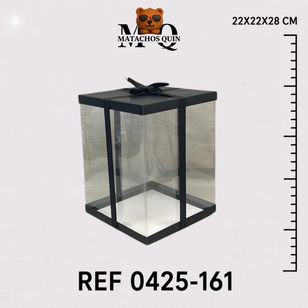 CAJA DE ACETATO NEGRA MEDIANA