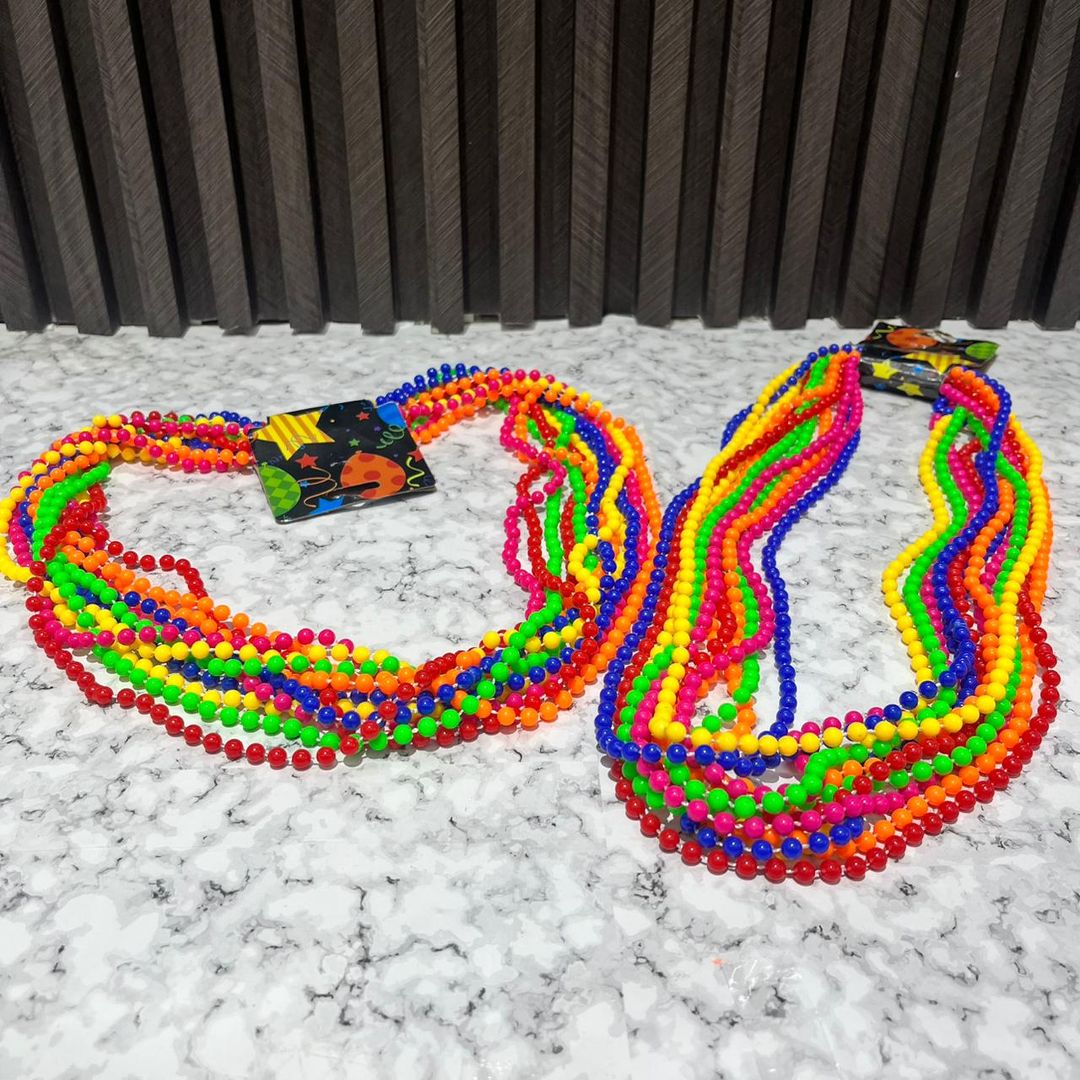 COLLAR FIESTA NEON DE PERLAS X 12 UNIDADES