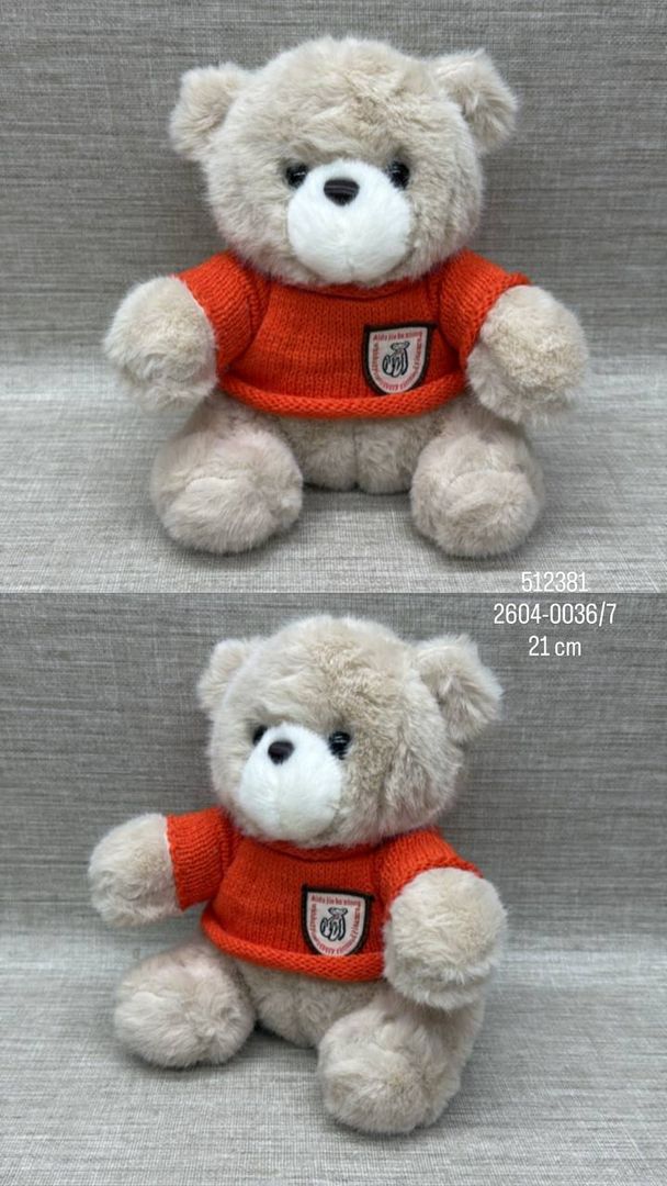 OSO FINO CON CAMISA NARANJA DE 21 CM 