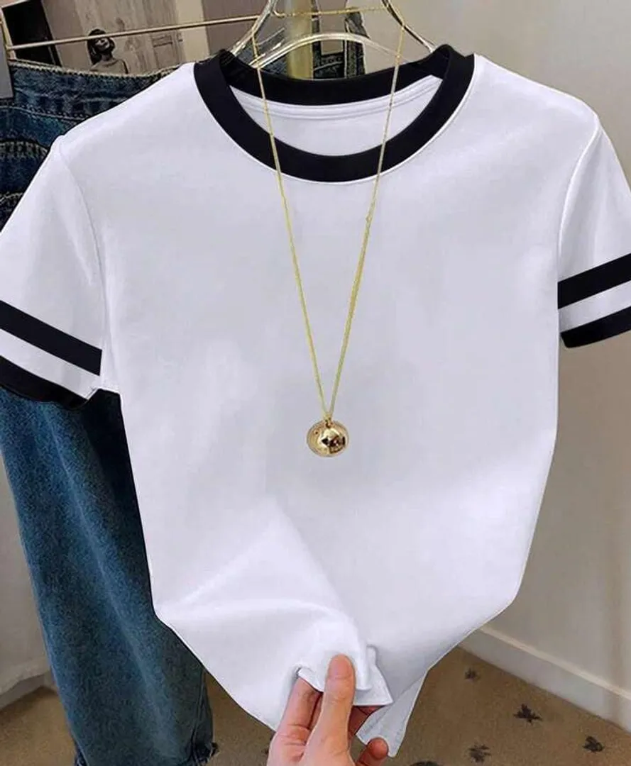 CAMISETA MANGA Y CUELLO COLOR