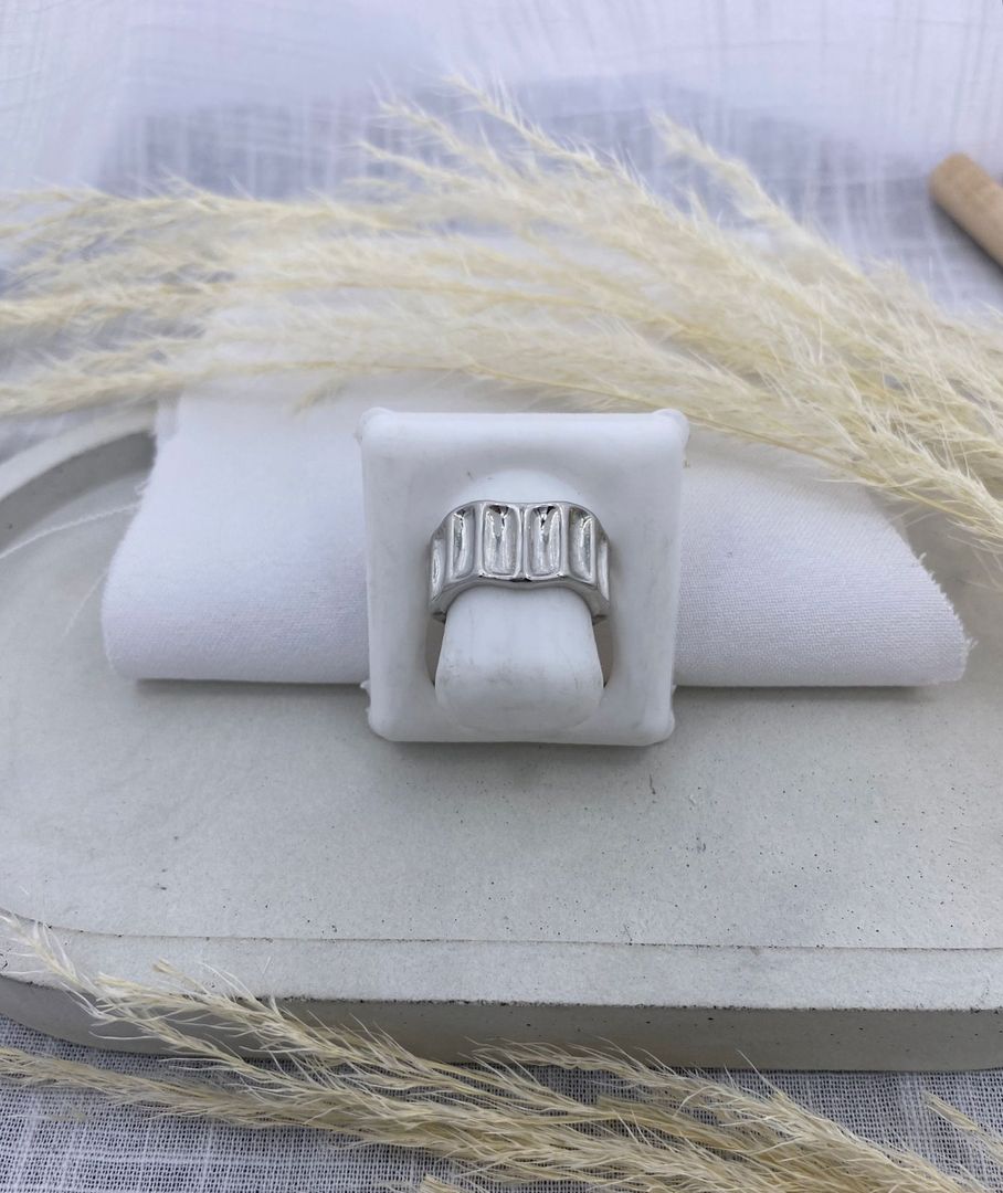 Anillo, plateado, covergold 