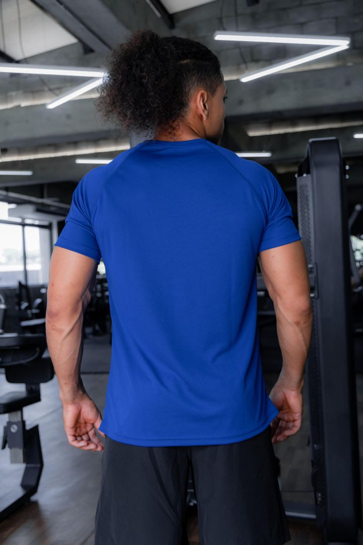 SET MEN CAMISETA AZUL R. + PANTALONETA NEGRA 