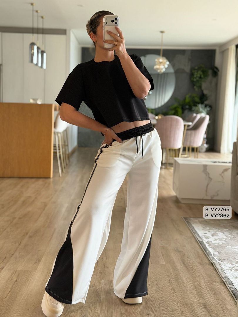JOGGER BICOLOR LINEA TEJIDA VY2862