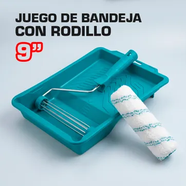 Imagen del producto JUEGO DE BANDEJA CON RODILLO 9" INTERIOR PINCEL 6MM
