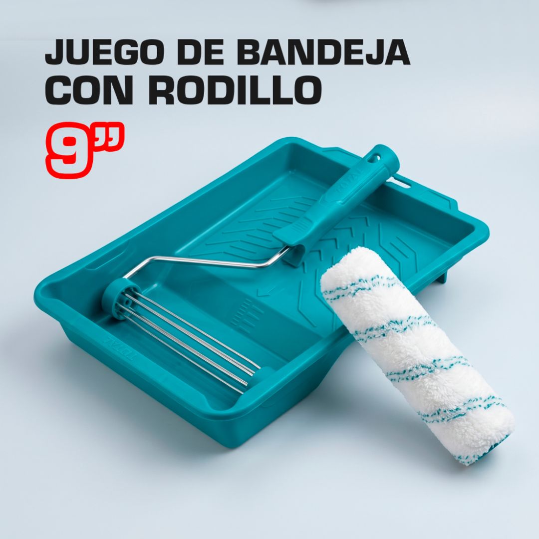 JUEGO DE BANDEJA CON RODILLO 9" INTERIOR PINCEL 6MM