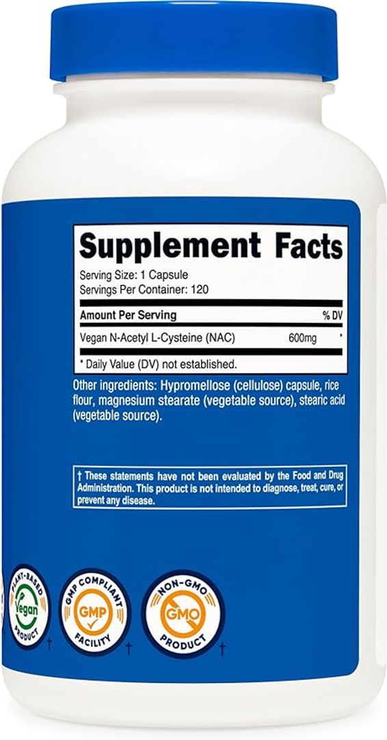 NAC Nacetil Lcisteína NAC 600 mg  120 cap