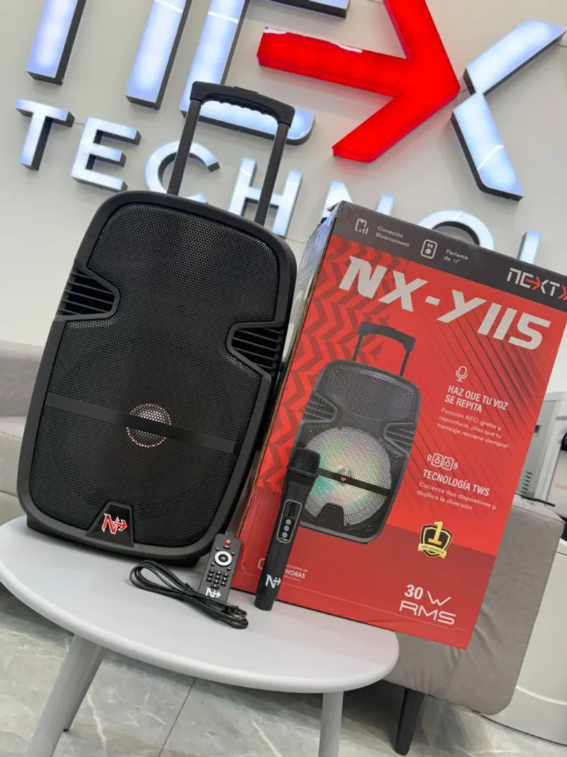 CABINA PARLANTE DE 15 PULGADAS RECARGABLE LUCES LED NX-Y115