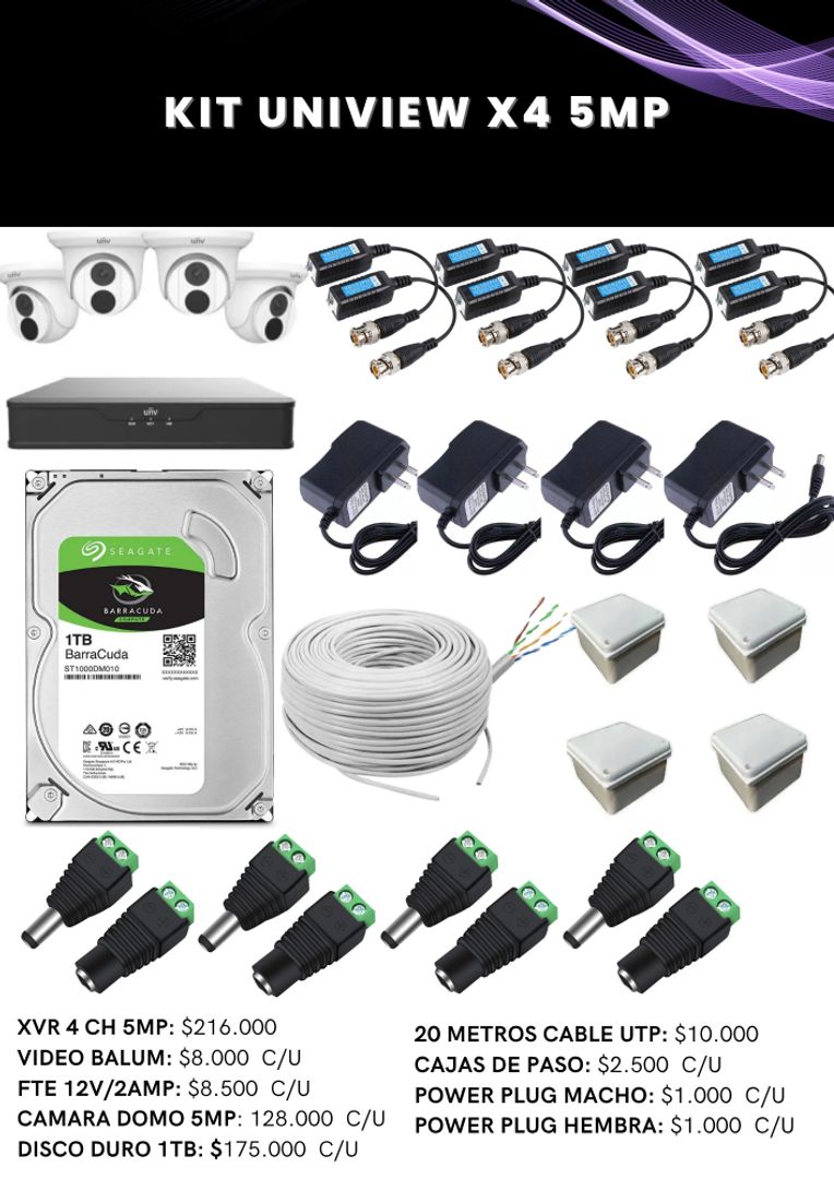 KIT UNIVIEW X4 5MP(MEGAPIXELES)