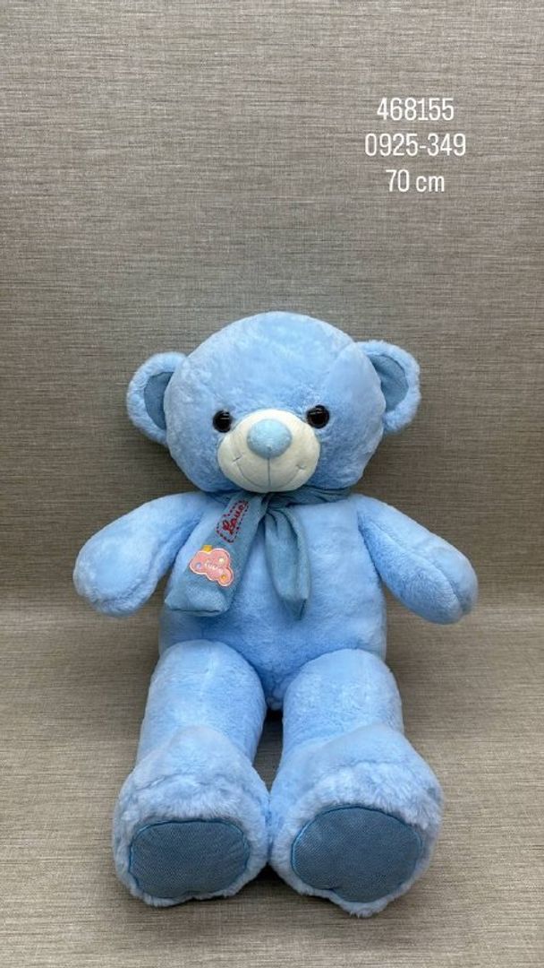 OSO PATAS LARGAS AZUL CON BUFANDA 70 CM