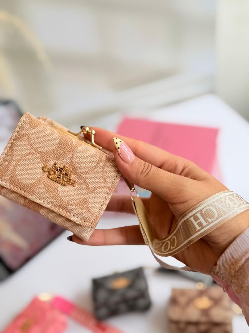 MINI CARTERA MONEDERA CH 4521 CREAM/COFFE