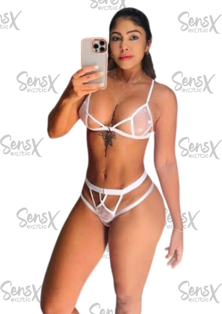 Lenceria conjunto en malla transparente 