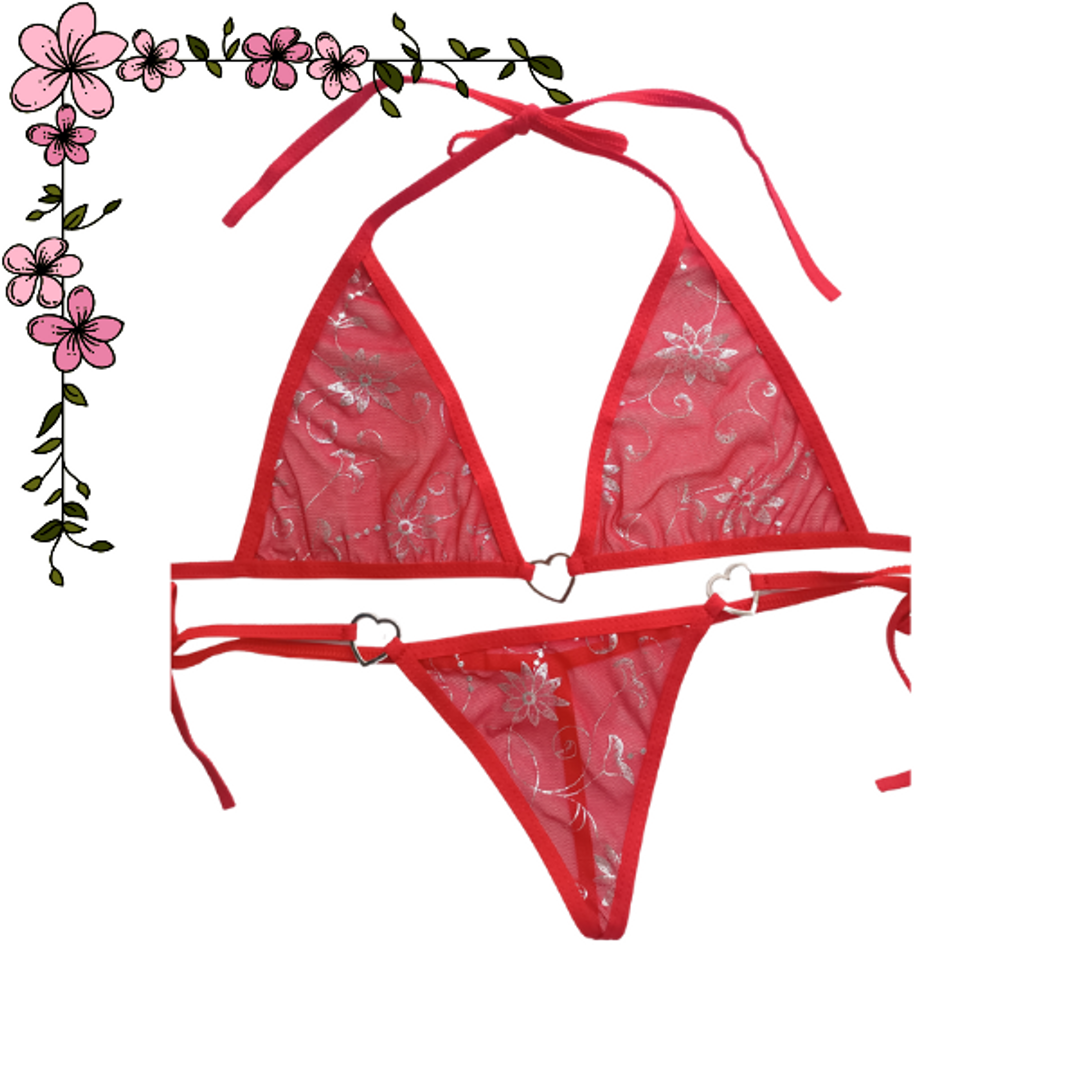 Conjunto en mallatex rojo 