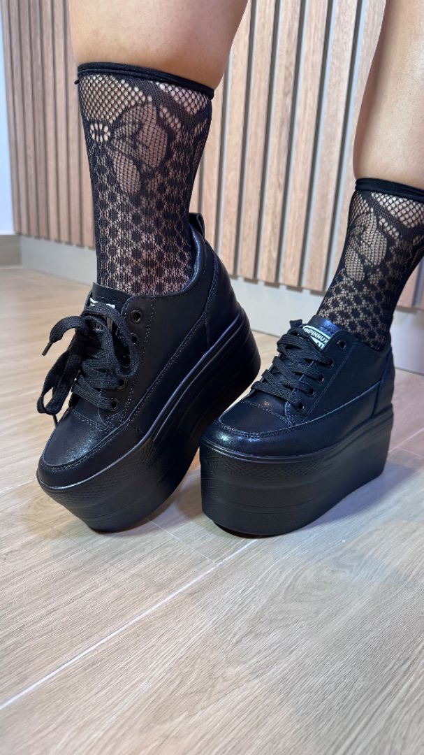 TENIS 3 pisos plataforma BLACK 