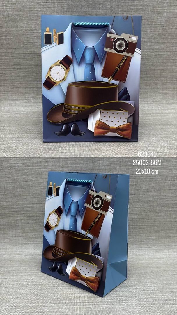 BOLSA DE REGALO SURTIDA CABALLERO 23X18 CM