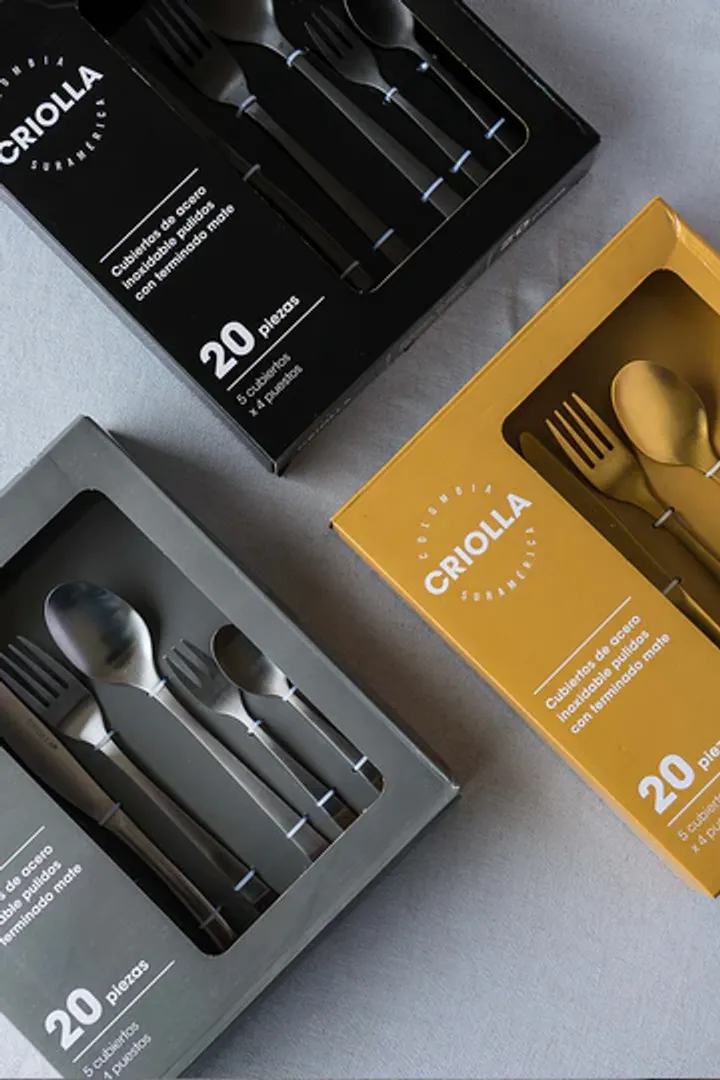 CUBIERTOS 20 PZS DORADO MATE 