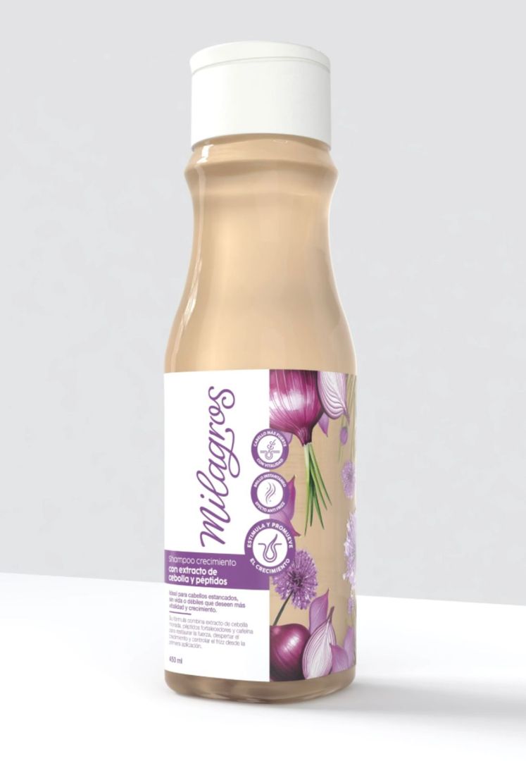 Shampoo Crecimiento con extracto de cebolla y péptidos de Milagros