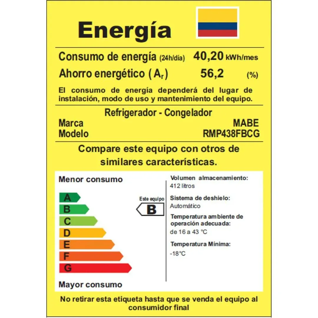 NEV MABE 412 LTS NO FROST GRAFITO	