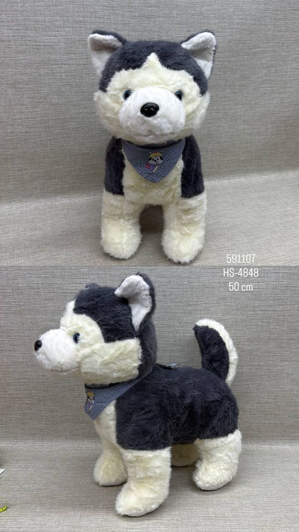 PERRO HUSKY CON PAÑOLETA 50 CM