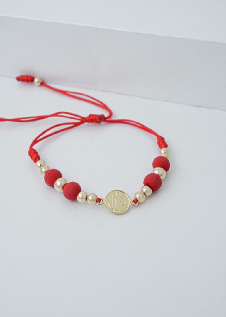 Pulsera San Benito con neopreno 6mm y balin 4-5mm