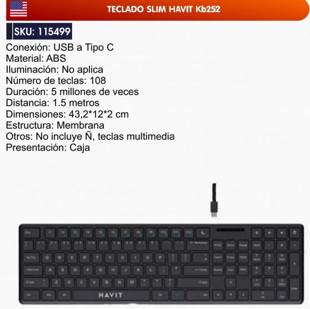 TECLADO SLIM HAVIT