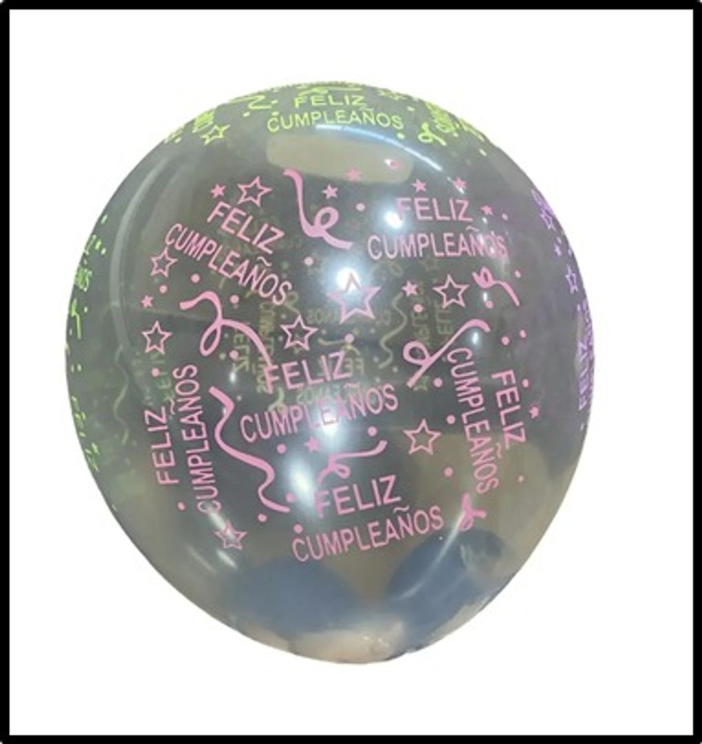 BOMBA TRANSPARENTE CUMPLE PAQX100
