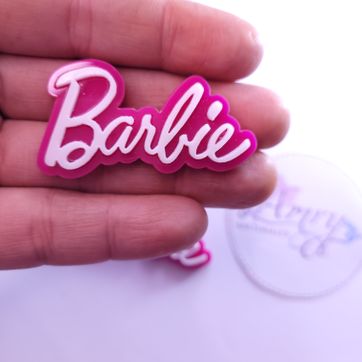 Acrílico 5x2.8cm Barbie fucsia y blanco - imagen 1