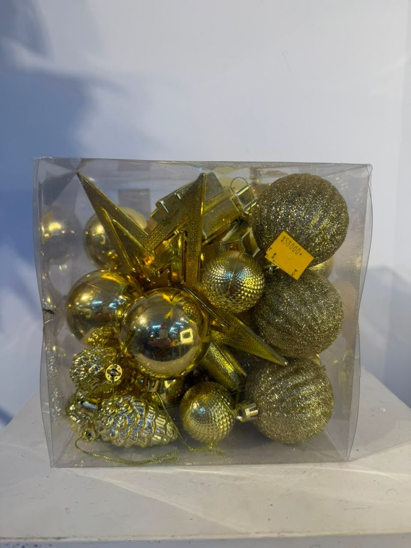 SET DE FIGURAS NAVIDEÑAS X 26 DORADO