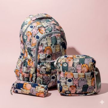 Imagen del producto BOLSO + CARTUCHERA GATO