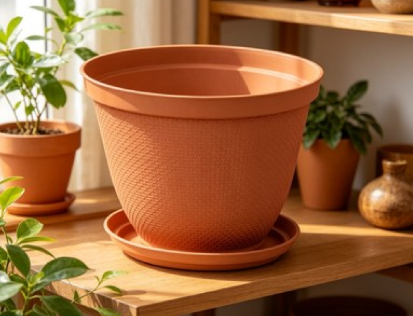 MATERA REDONDA RAFIA 25CM TERRACOTA-RIMAX