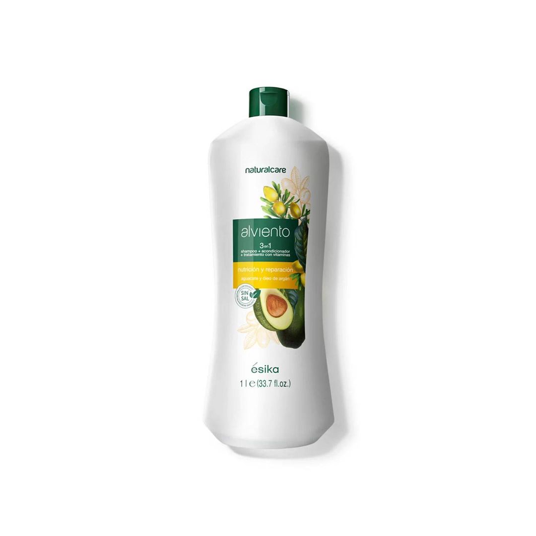 SHAMPOO REPARADOR DE CABELLO 1 LITRO ALVIENTO 3 EN 1 RESTAURACIÓN Y NUTRICIÓN 
