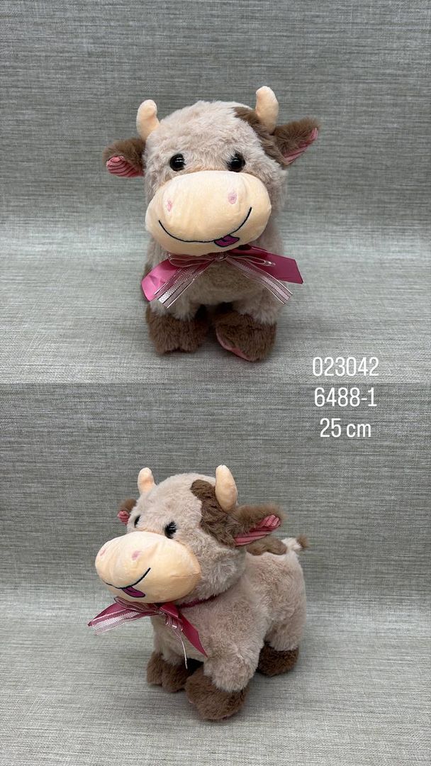 VACA CON LAZO FUCSIA 25 CM