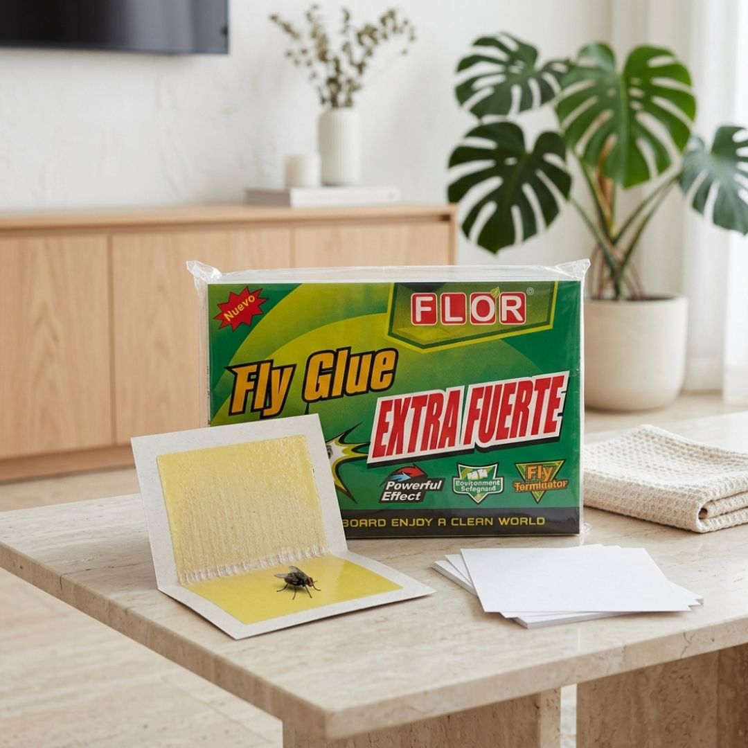 Trampa Adhesiva Mata Moscas y Insectos Flor Fly Glue Extra Fuerte 10Und